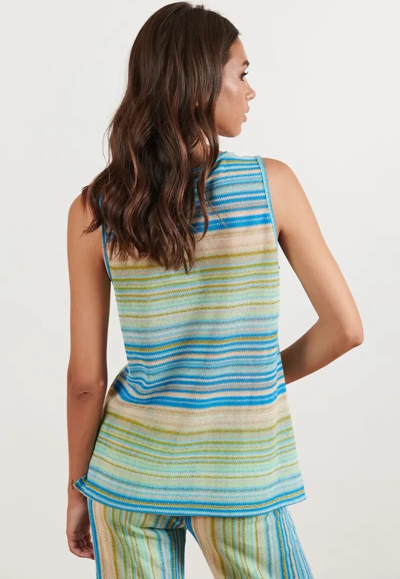 MOKI-B | Maglia smanicata a righe - 2