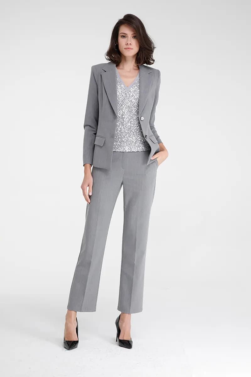 GOA GOA | Giacca blazer in tessuto gessato elasticizzato - 4