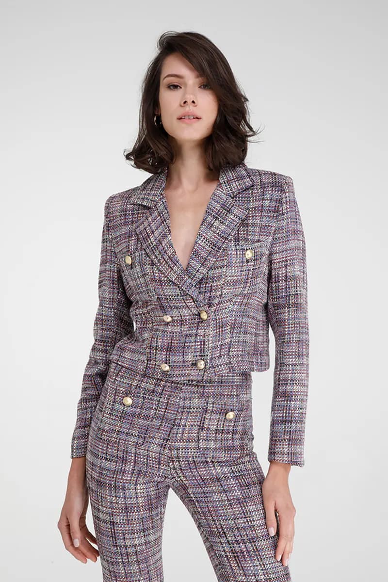 GOA GOA | Giacca chanel in tweed con bottoni gioiello - 2