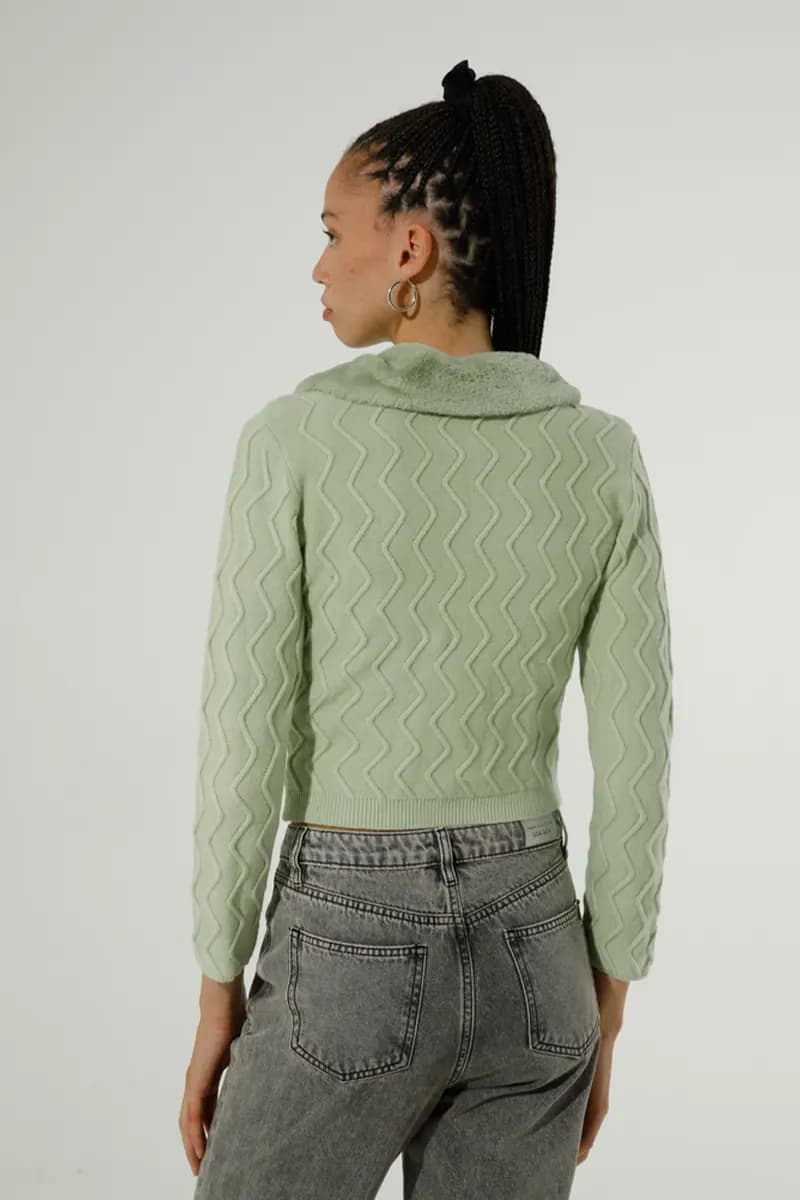 GOA GOA | Cardigan con colletto in pelliccia ecologica - 3