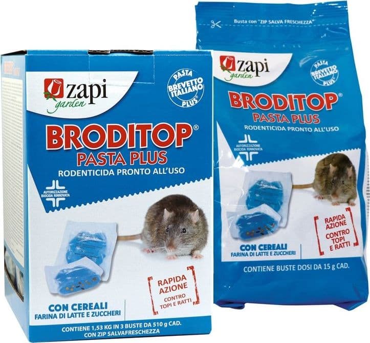 Esca topicida "Braditop pasta" bocconi per topi, ratti e arvicole veleno rodenticida 1,5 kg - 2