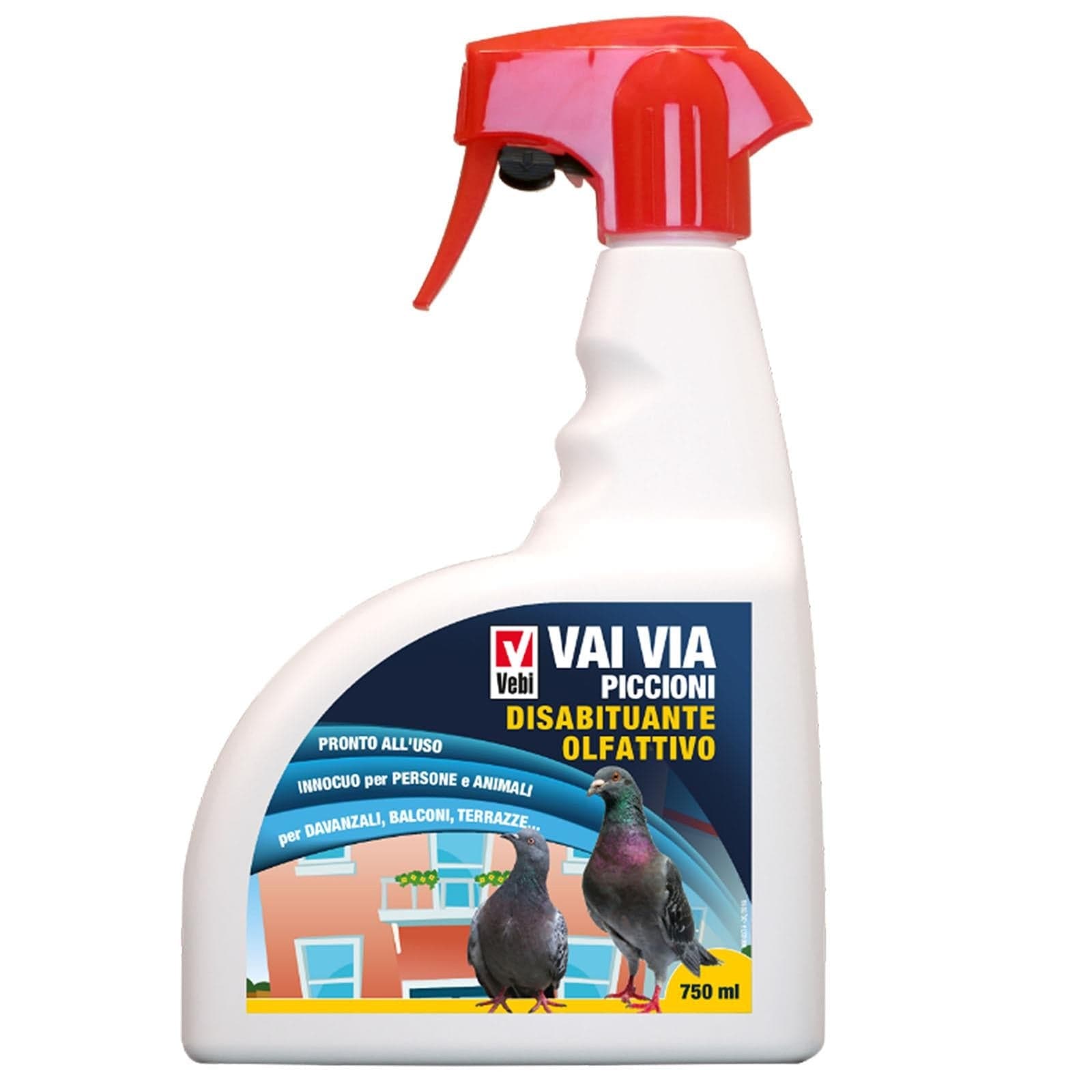 Disabituante per Piccioni ed Uccelli "Vai Via" barriera aromatica naturale repellente pronto all' uso 750 ml - 2