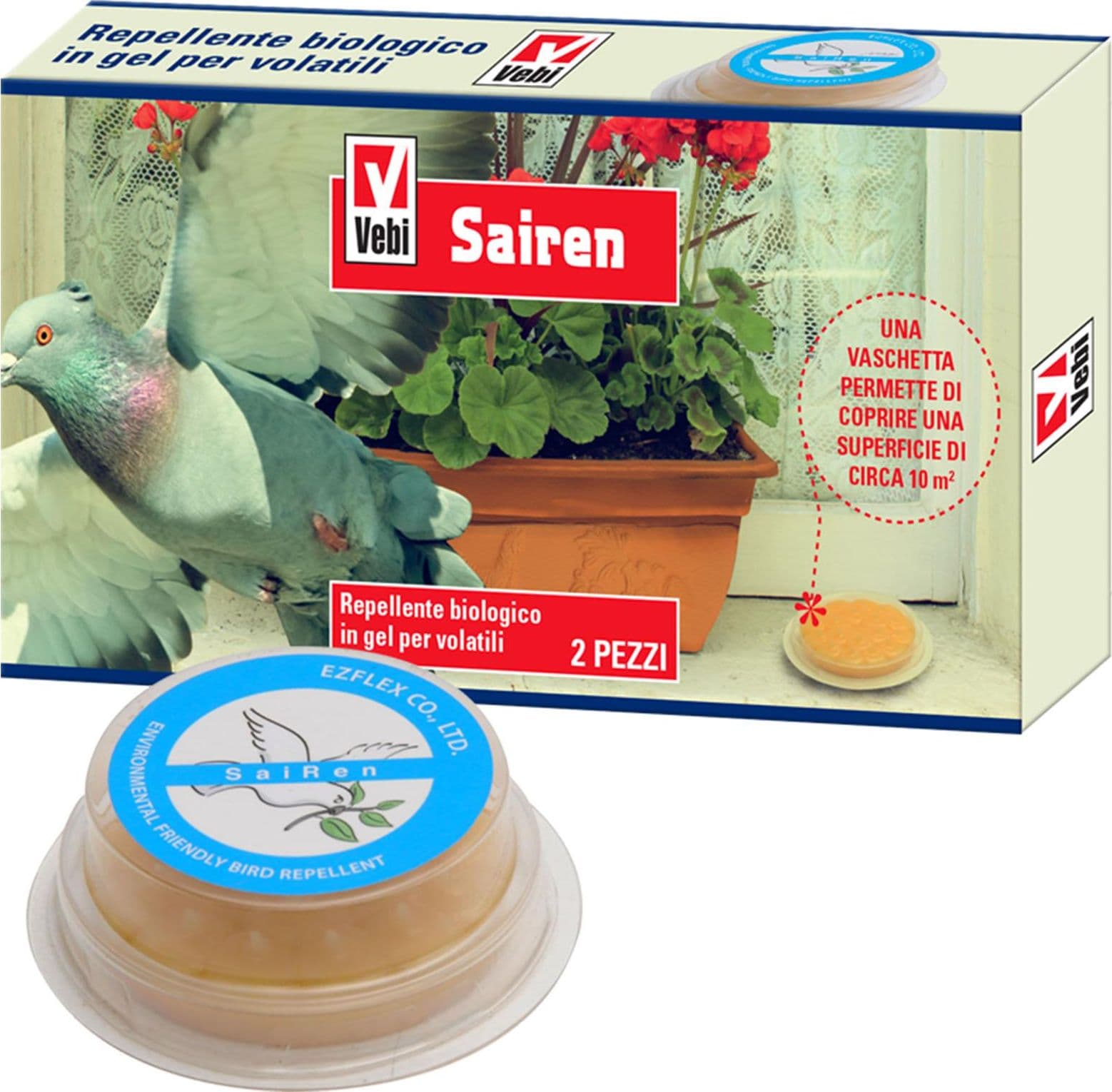 Disabituante per Piccioni ed Uccelli "Sairen" barriera aromatica biologica in gel - 3
