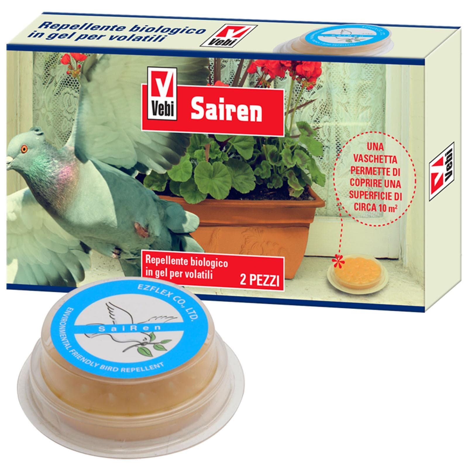 Disabituante per Piccioni ed Uccelli "Sairen" barriera aromatica biologica in gel - 3