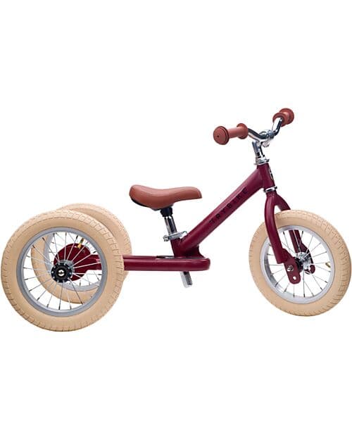 Bici 2 in 1 Rosso Vintage Opaco + Kit Terza Ruota per Convertirla in T Trybike
