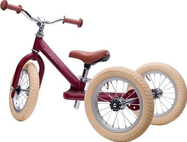 Bici 2 in 1 Rosso Vintage Opaco + Kit Terza Ruota per Convertirla in T Trybike - 2