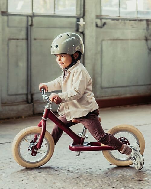 Bici 2 in 1 Rosso Vintage Opaco + Kit Terza Ruota per Convertirla in T Trybike - 3