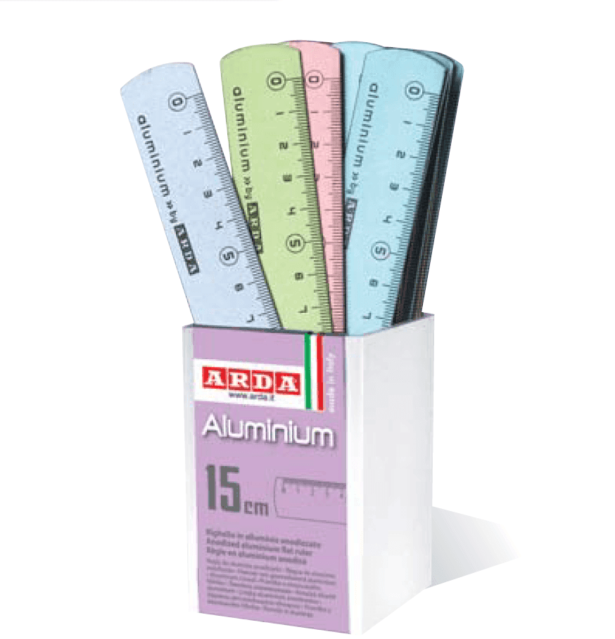 Arda - Righelli in alluminio 15 cm - colori assortiti - 17815COLBAR