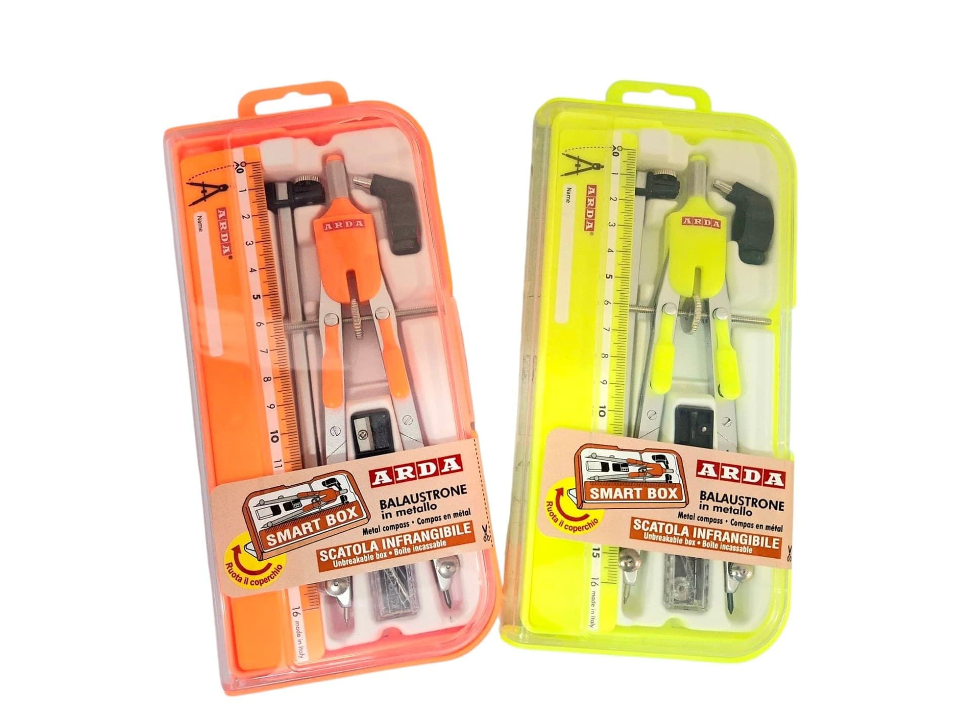 Arda - Set Balaustrone con Frizione e Prolunga e Righello - Colori Fluo Assortiti (CO2FLU) - 2