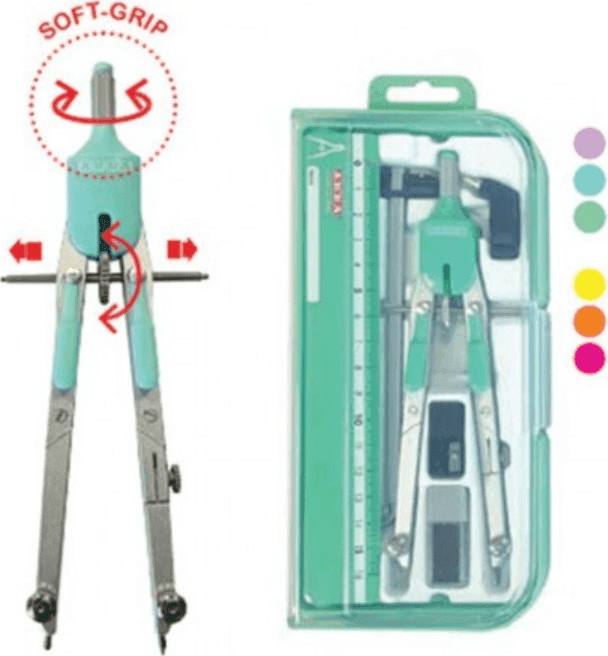 Arda - Set Balaustrone con Frizione e Prolunga e Righello - Colori Fluo Assortiti (CO2FLU) - 4