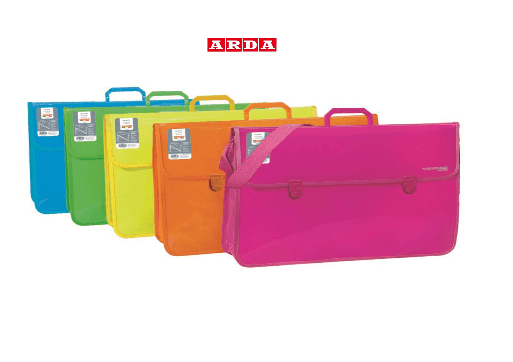 Arda - Valigetta soffietto Maxi Fluo - 58x 39,5 cm - colori assortiti (0262PLUS000) - 1