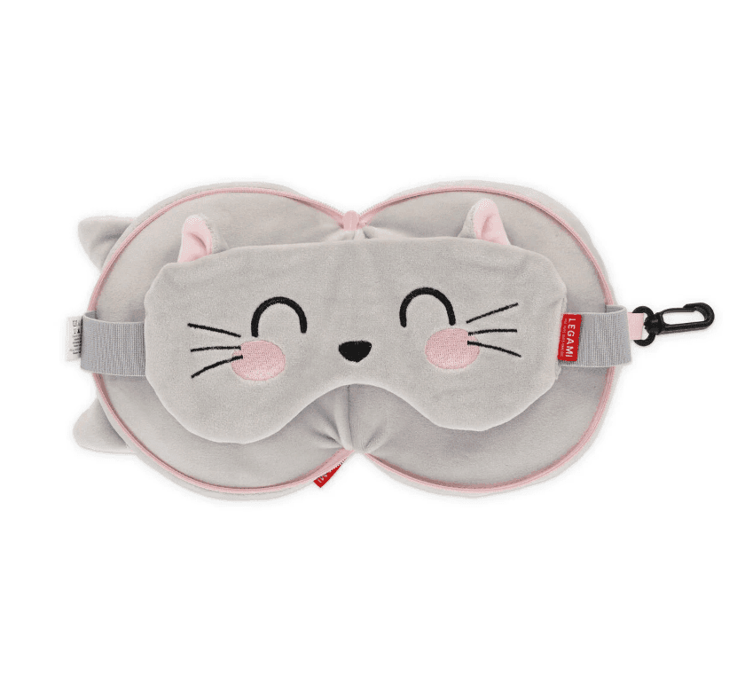 Legami- Cuscino da Viaggio con Mascherina da Notte - My Travel Buddy a tema Kitty - 2