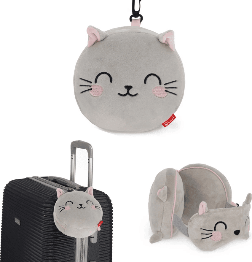 Legami- Cuscino da Viaggio con Mascherina da Notte - My Travel Buddy a tema Kitty - 4