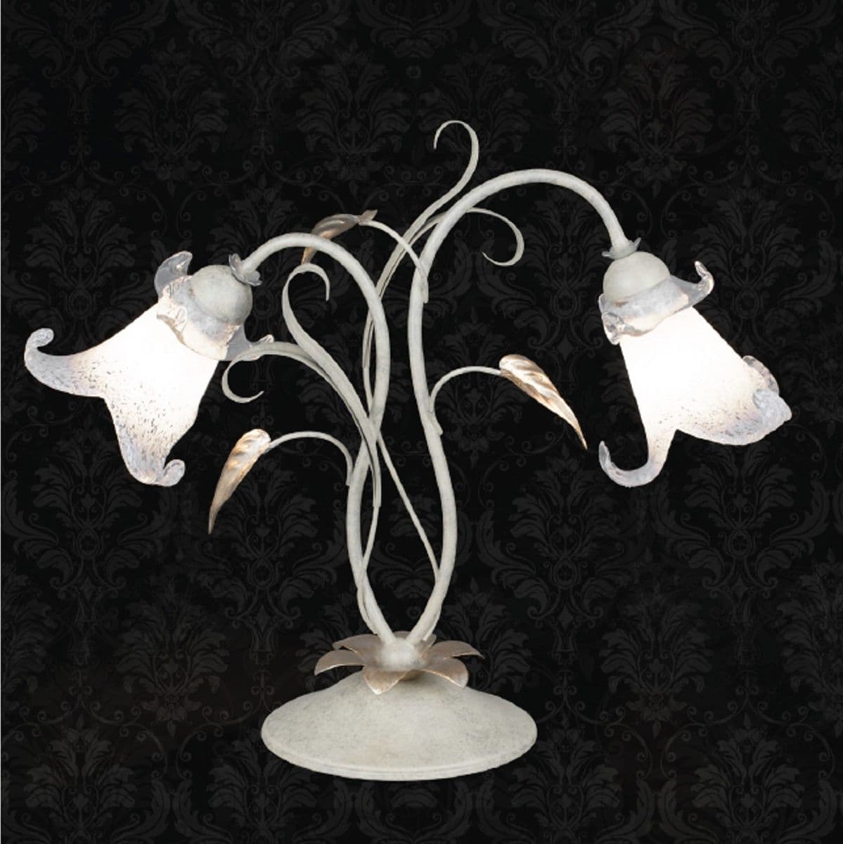 Abat-jour classica LAM 3850 2 LT E14 LED metallo vetro lampada tavolo - 2
