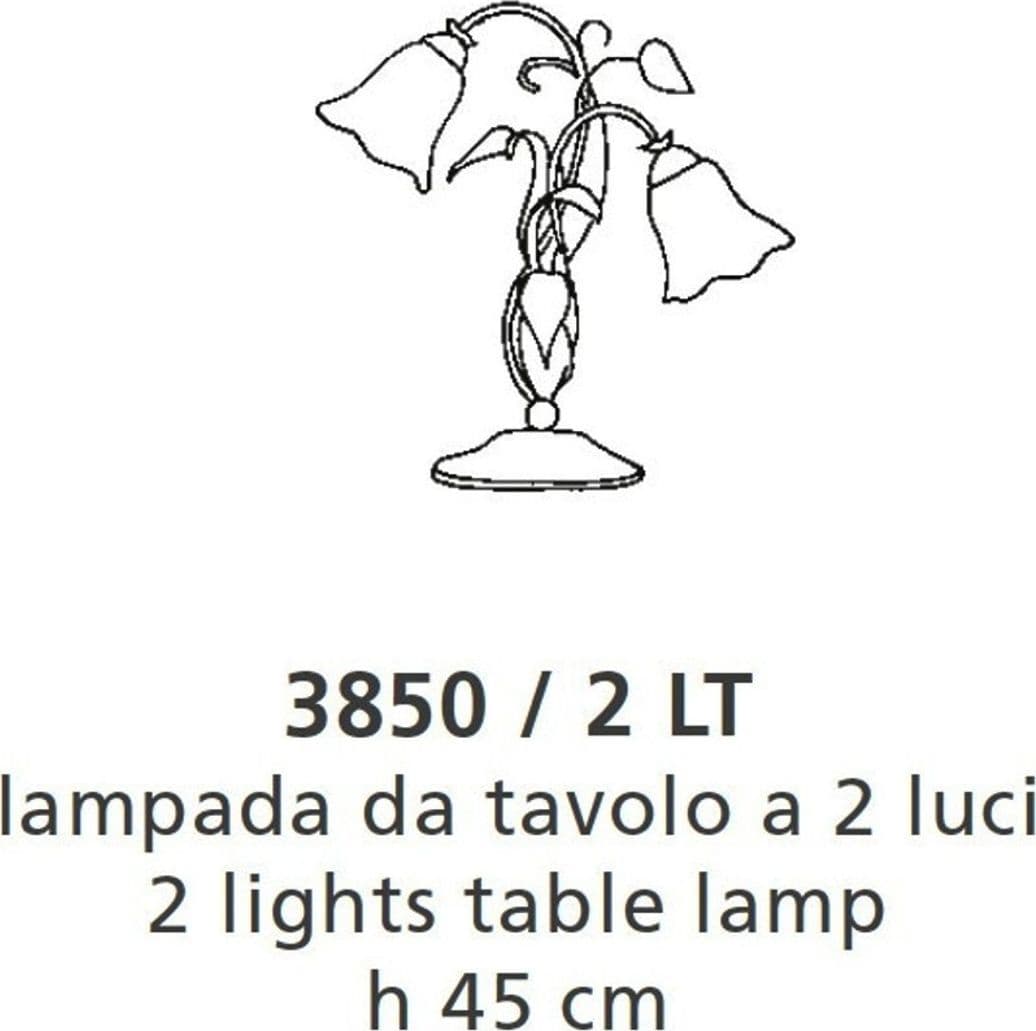 Abat-jour classica LAM 3850 2 LT E14 LED metallo vetro lampada tavolo - 4