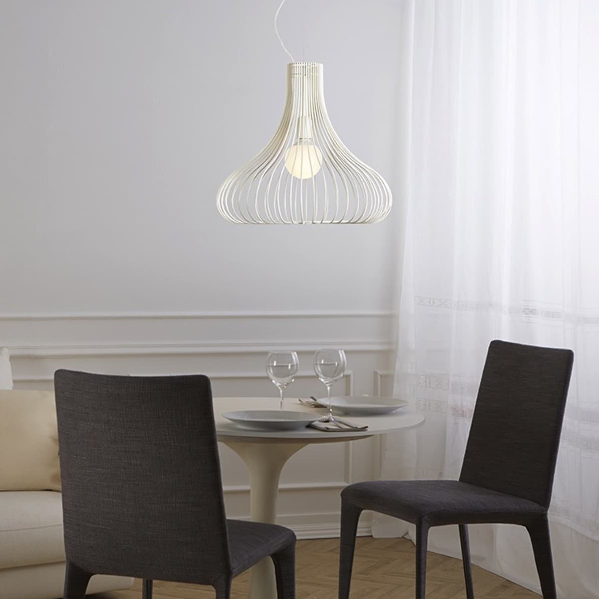 Lampadario moderno Gibas TITTI 170 21 E27 LED acciaio sospensione - 10