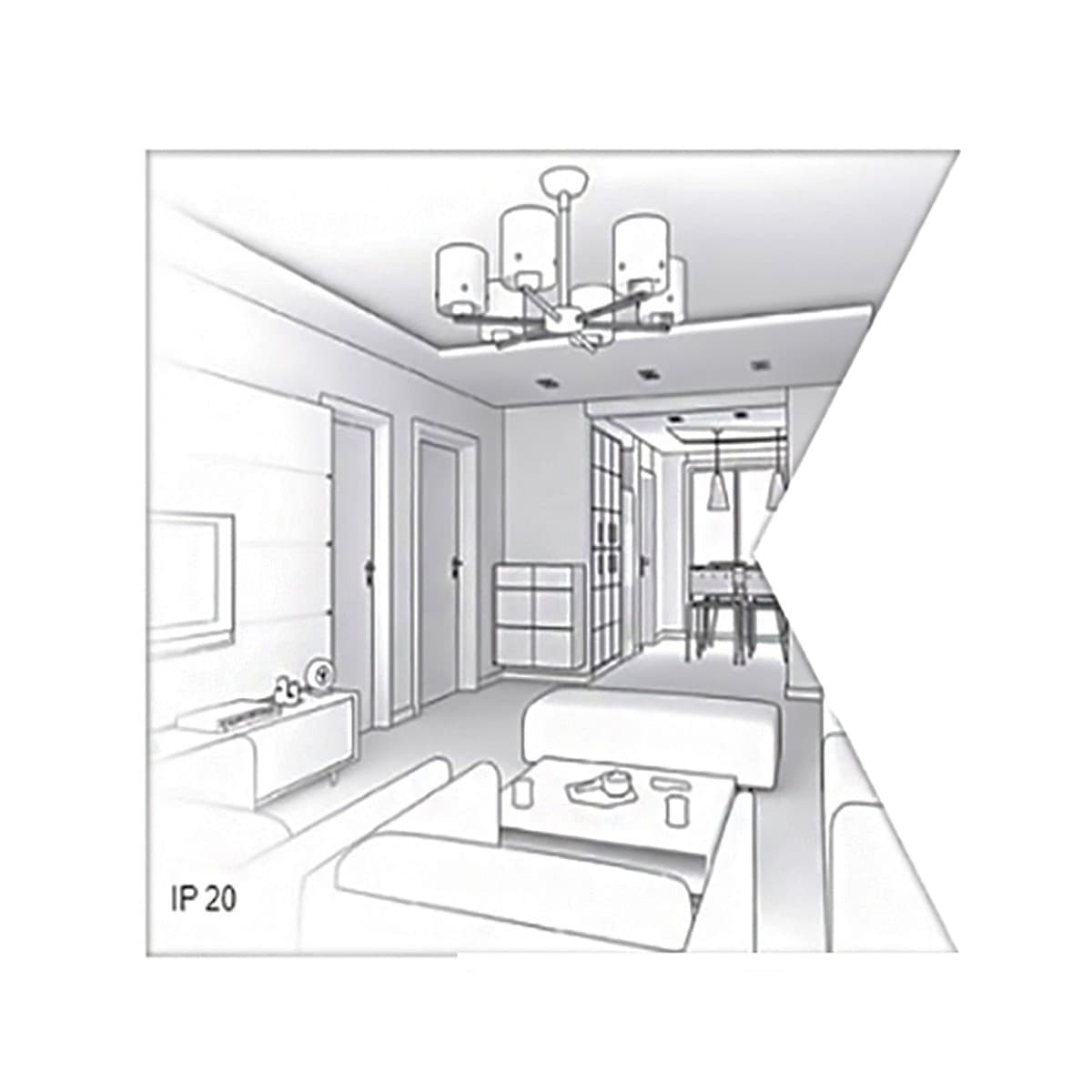 Lampadario moderno Gibas TITTI 170 22 E27 LED acciaio sospensione - 8