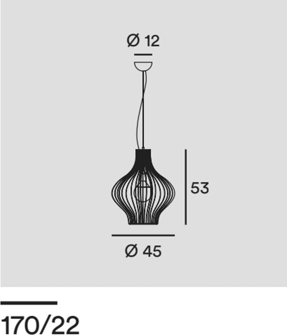 Lampadario moderno Gibas TITTI 170 22 E27 LED acciaio sospensione - 4