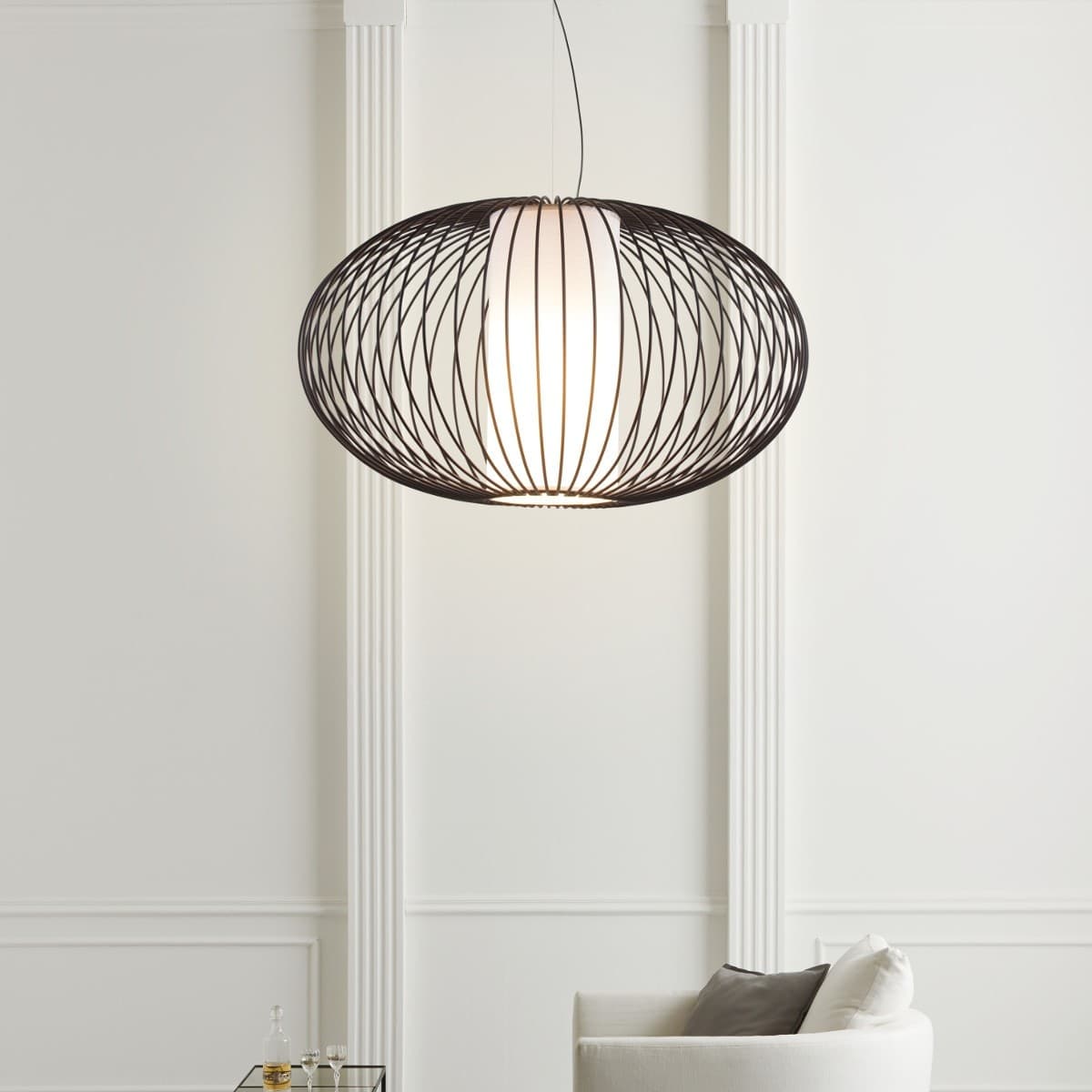 Lampadario moderno Gibas TITTI 170 29 P9 E27 LED acciaio sospensione - 2