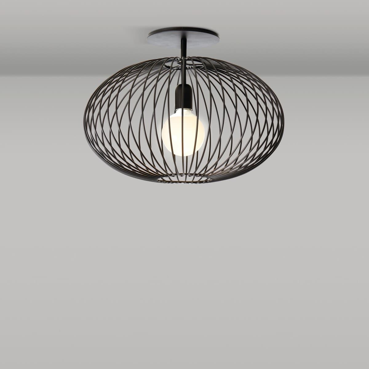Plafoniera moderna Gibas TITTI 170 74 E27 LED acciaio lampada soffitto - 2