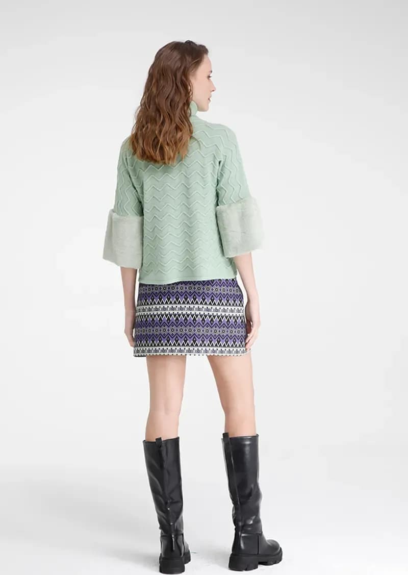 GOA GOA | Maglione collo alto texture geometrica - 2