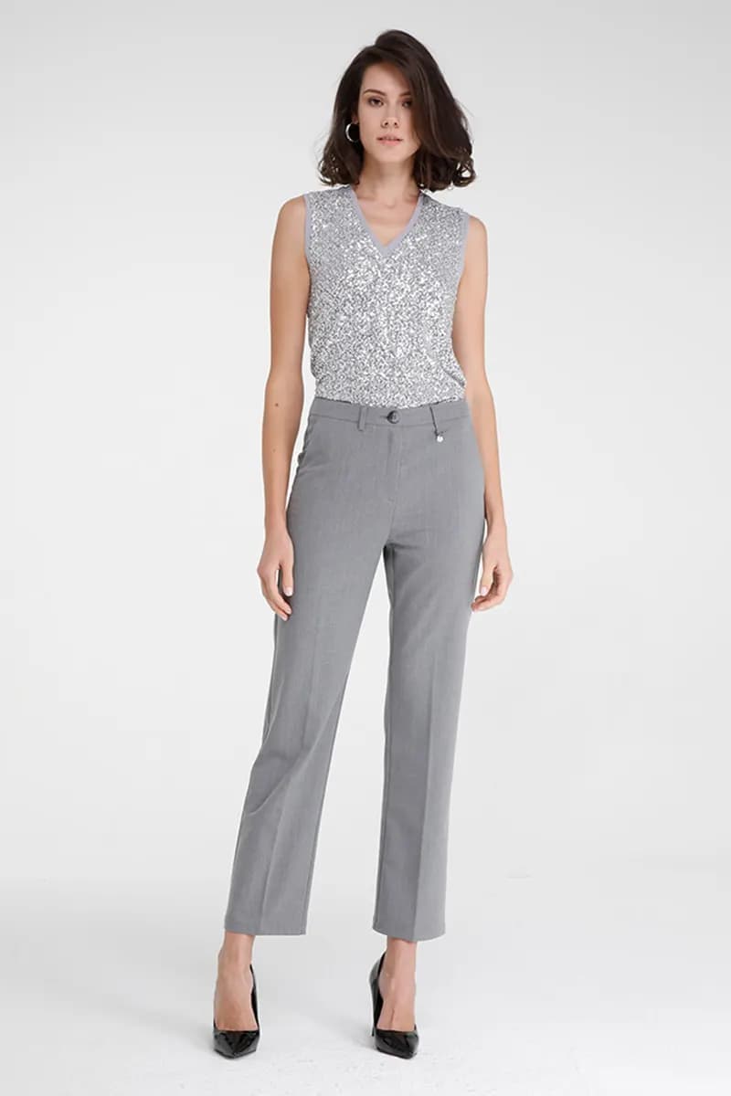 GOA GOA | Pantalone regular in tessuto gessato elasticizzato - 3