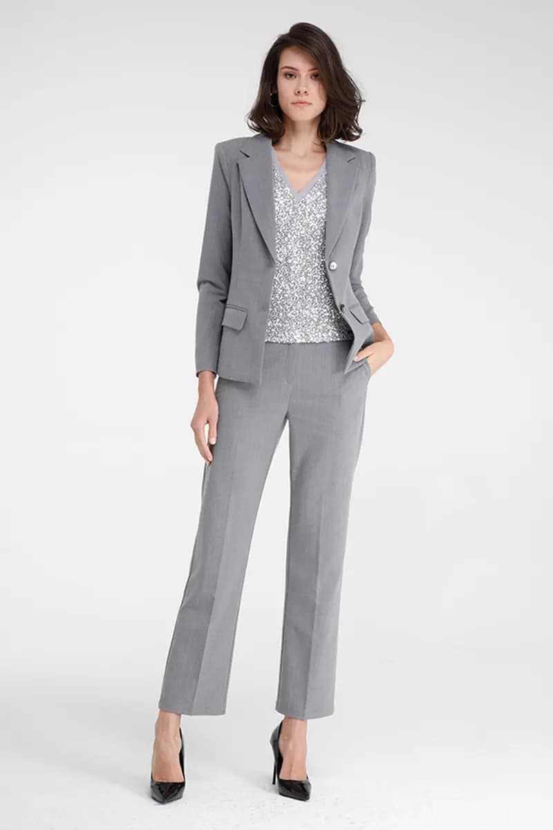 GOA GOA | Pantalone regular in tessuto gessato elasticizzato - 5