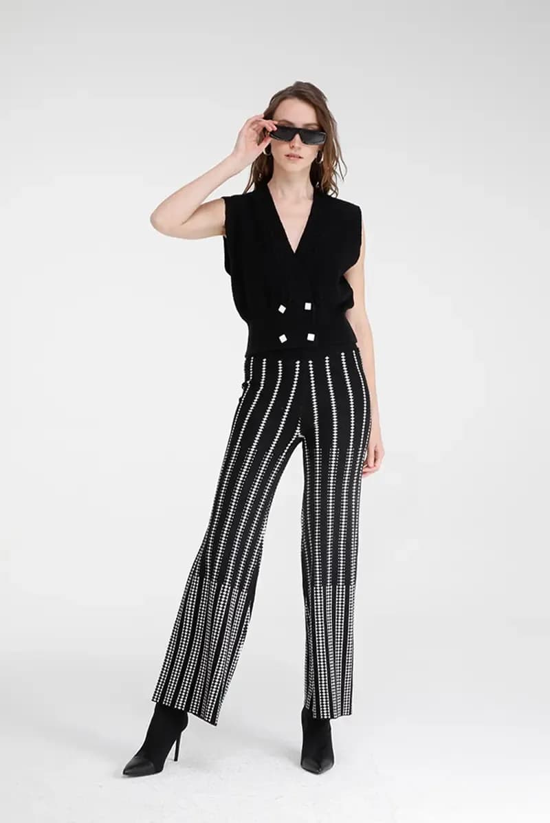 GOA GOA | Pantaloni in maglia jaquard motivo geometrico - 5