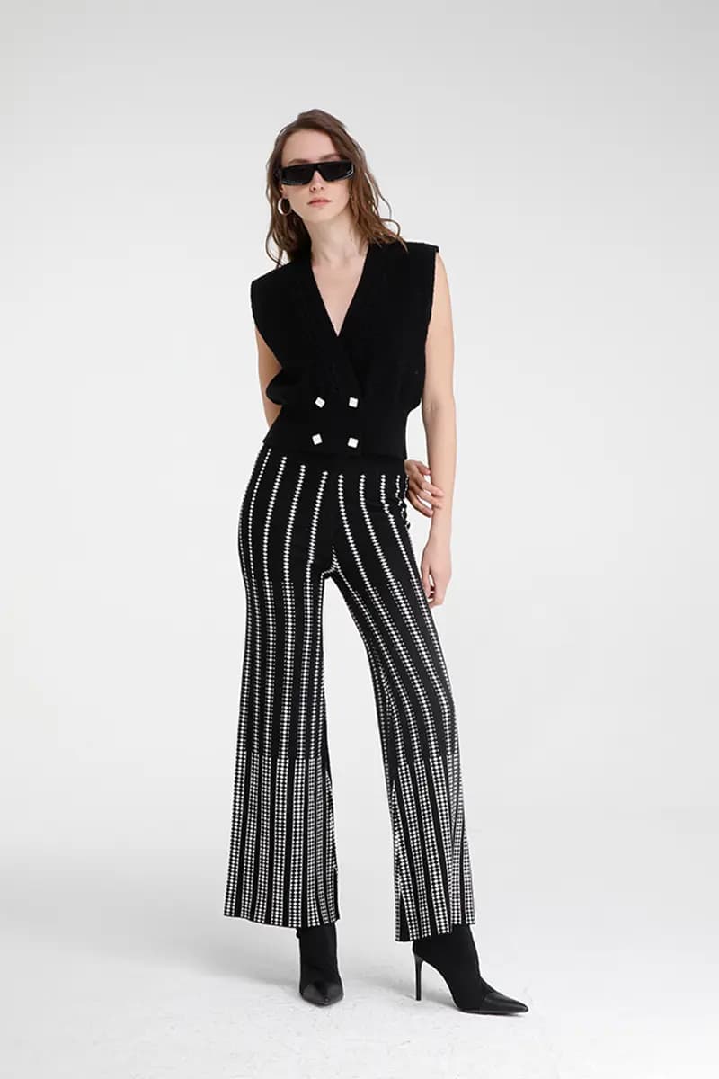 GOA GOA | Pantaloni in maglia jaquard motivo geometrico - 4