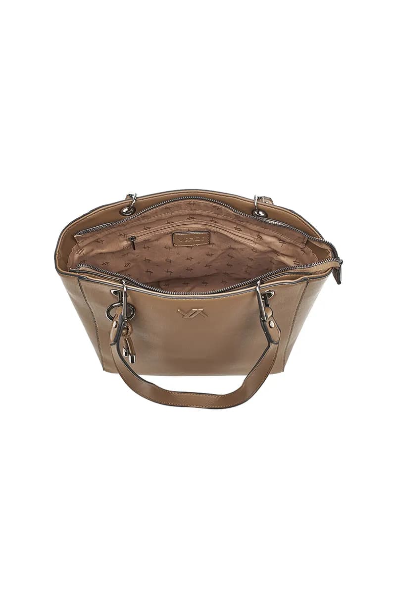 VERDE FASHION | Borsa a spalla con anelli e zip - 8