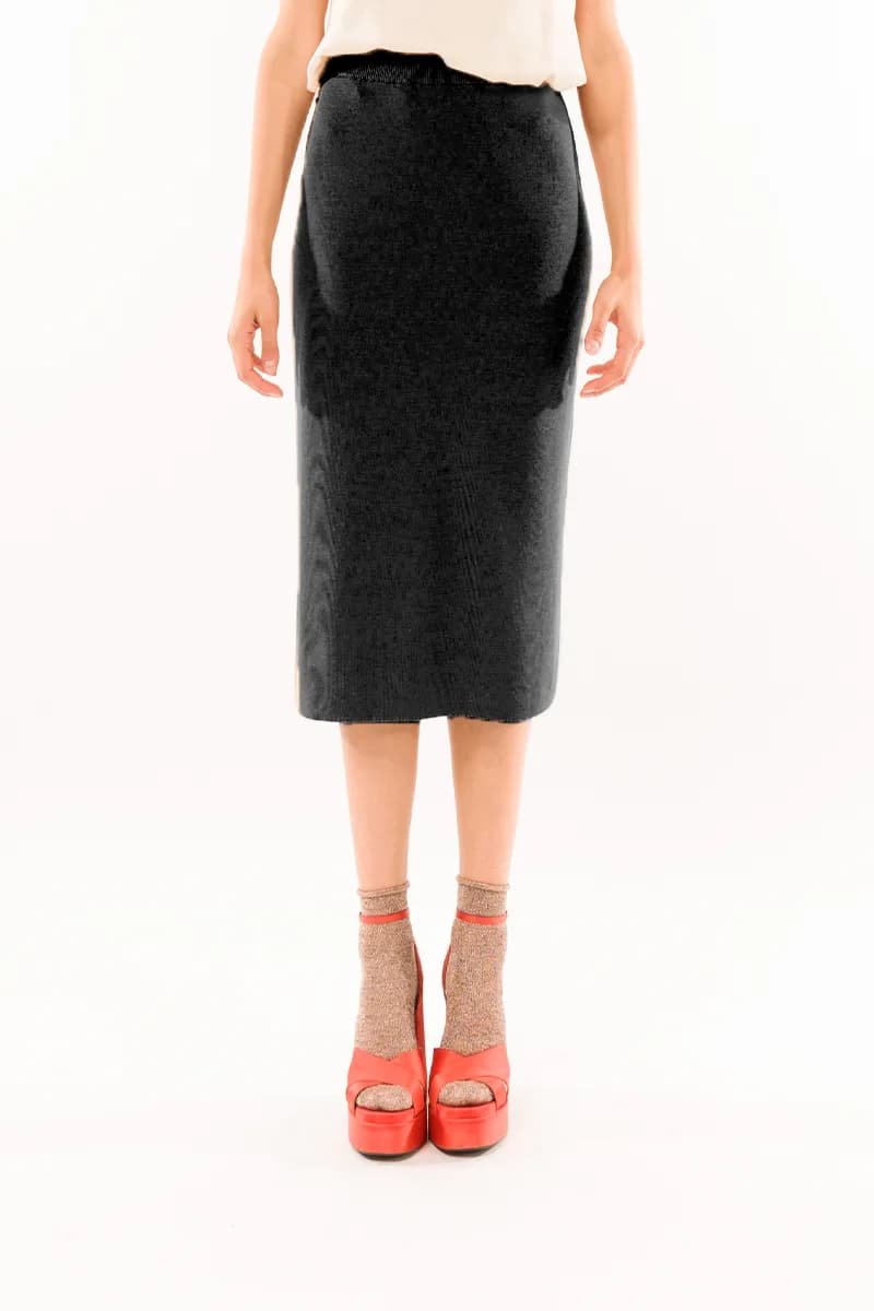 KONTATTO | Gonna midi dritta con spacco - 4