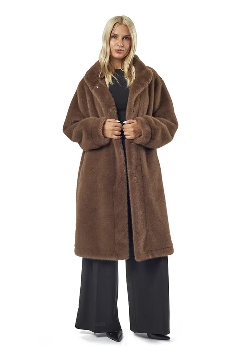 VERDE FASHION | Cappotto midi eco-pelliccia - 8