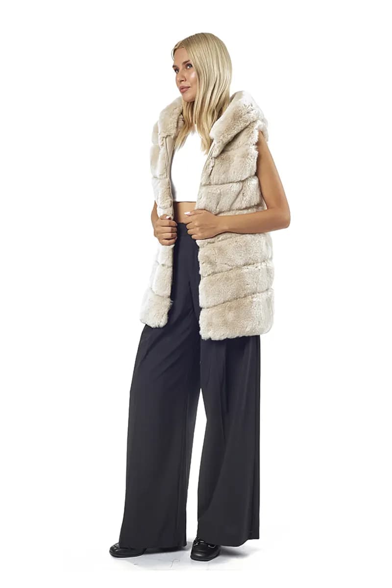 VERDE FASHION | Cappotto lungo eco-pelliccia - 13