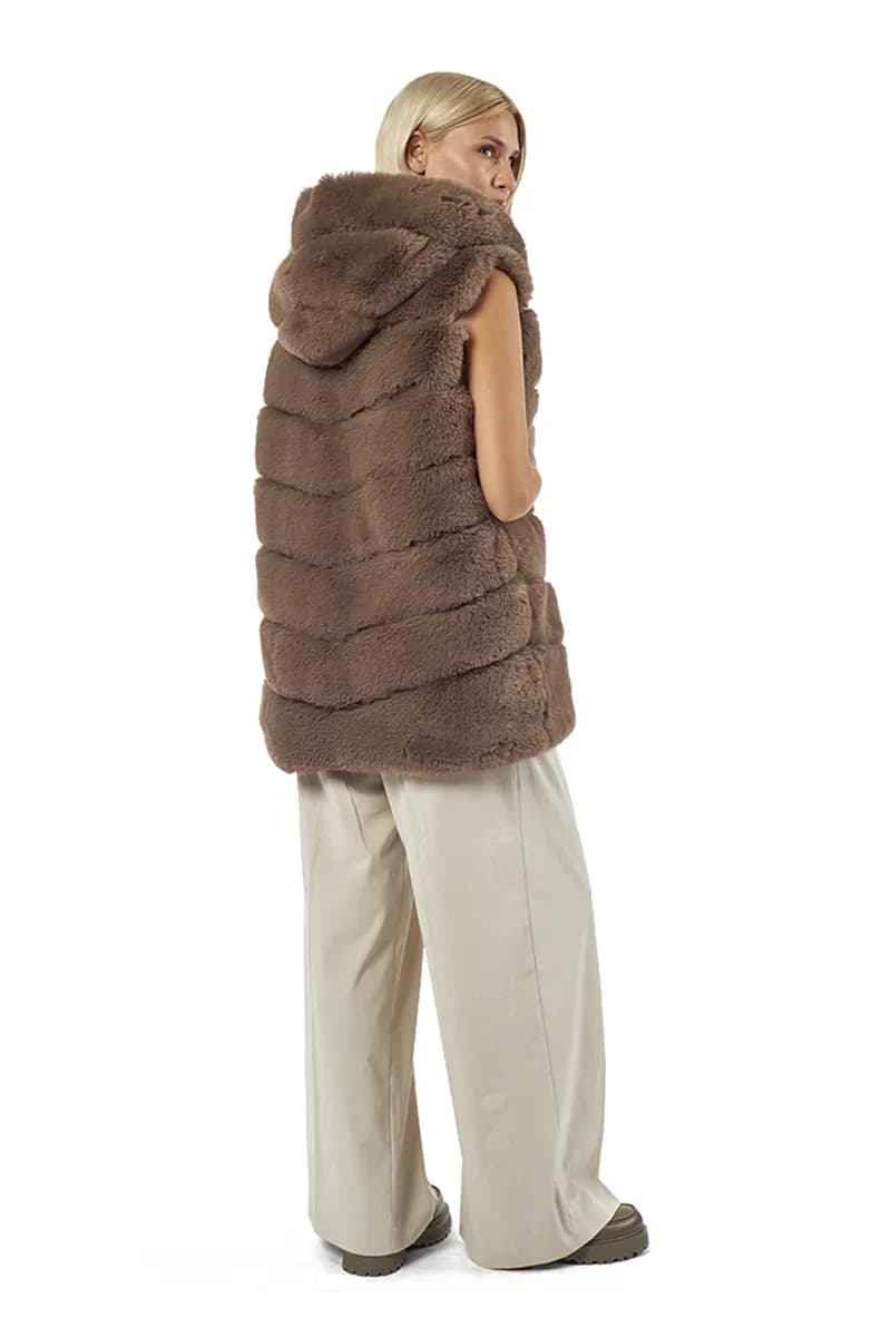 VERDE FASHION | Cappotto lungo eco-pelliccia - 2