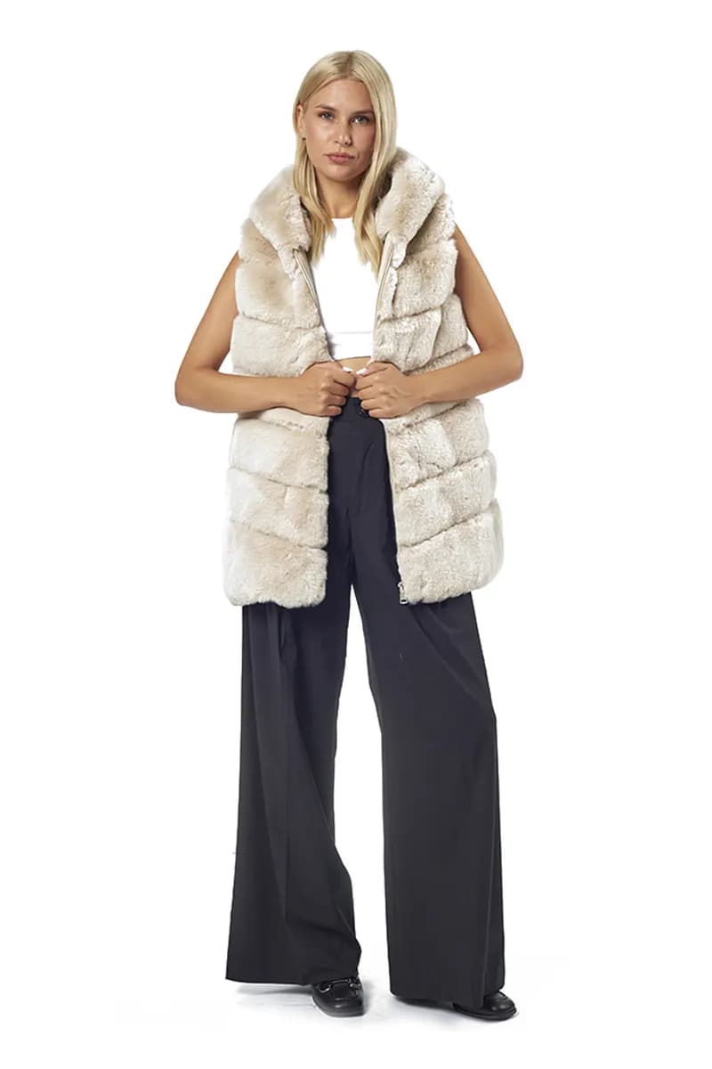 VERDE FASHION | Cappotto lungo eco-pelliccia - 12