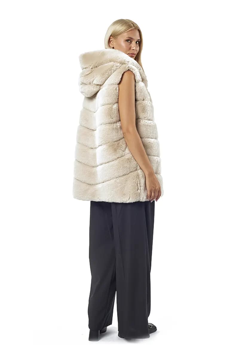 VERDE FASHION | Cappotto lungo eco-pelliccia - 10