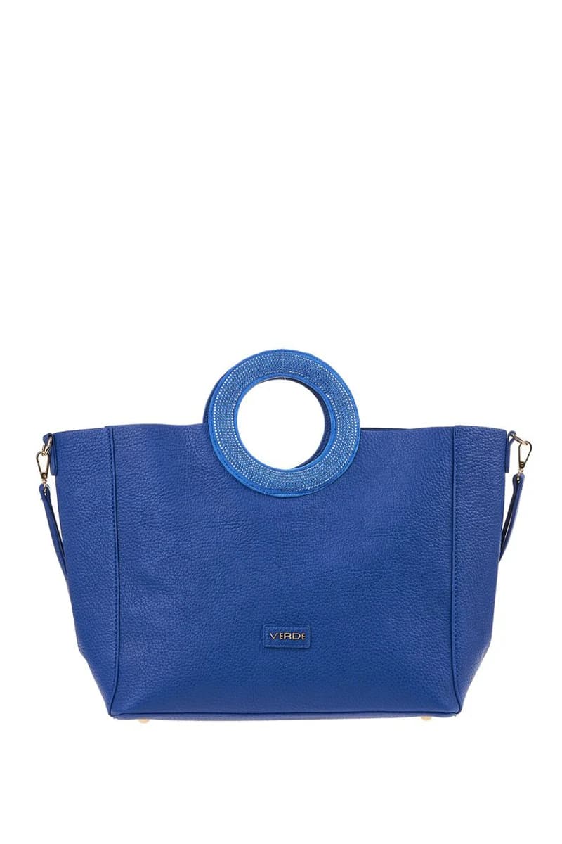 VERDE FASHION | Borsa a spalla ecopelle con oblò - 1