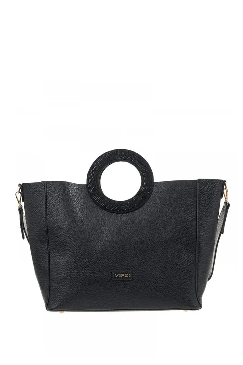 VERDE FASHION | Borsa a spalla ecopelle con oblò - 24