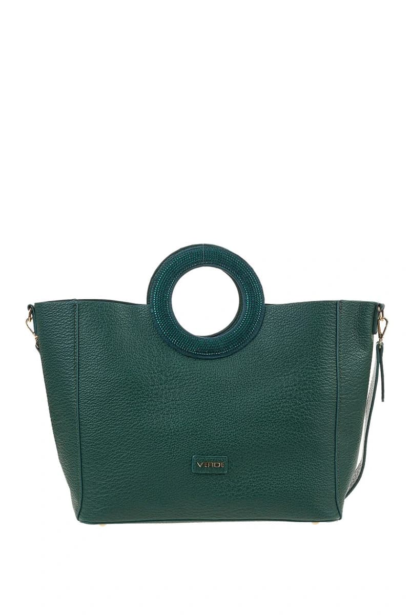 VERDE FASHION | Borsa a spalla ecopelle con oblò - 23