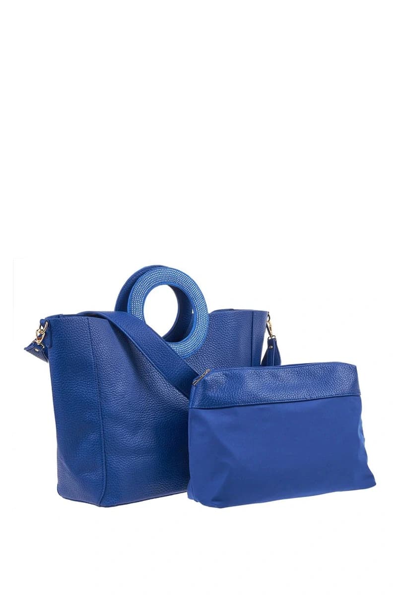 VERDE FASHION | Borsa a spalla ecopelle con oblò - 2