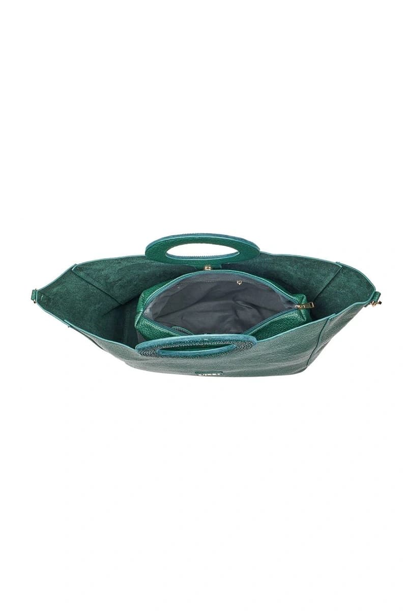 VERDE FASHION | Borsa a spalla ecopelle con oblò - 16