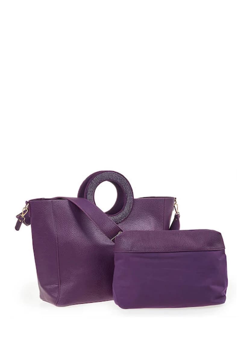 VERDE FASHION | Borsa a spalla ecopelle con oblò - 18