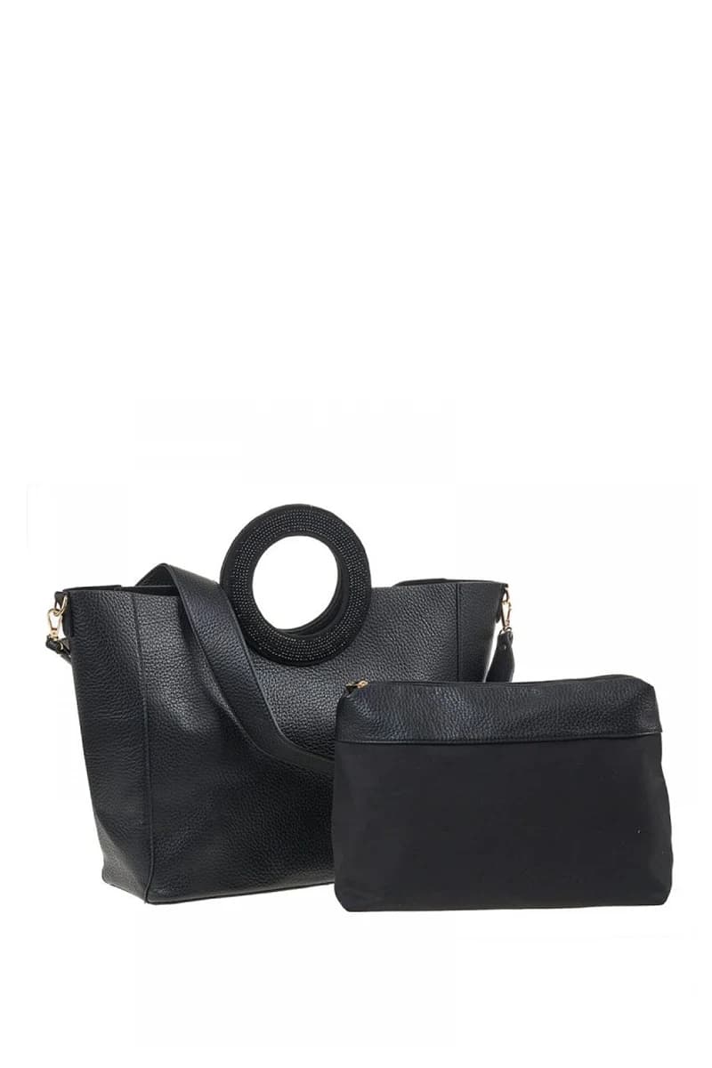 VERDE FASHION | Borsa a spalla ecopelle con oblò - 10