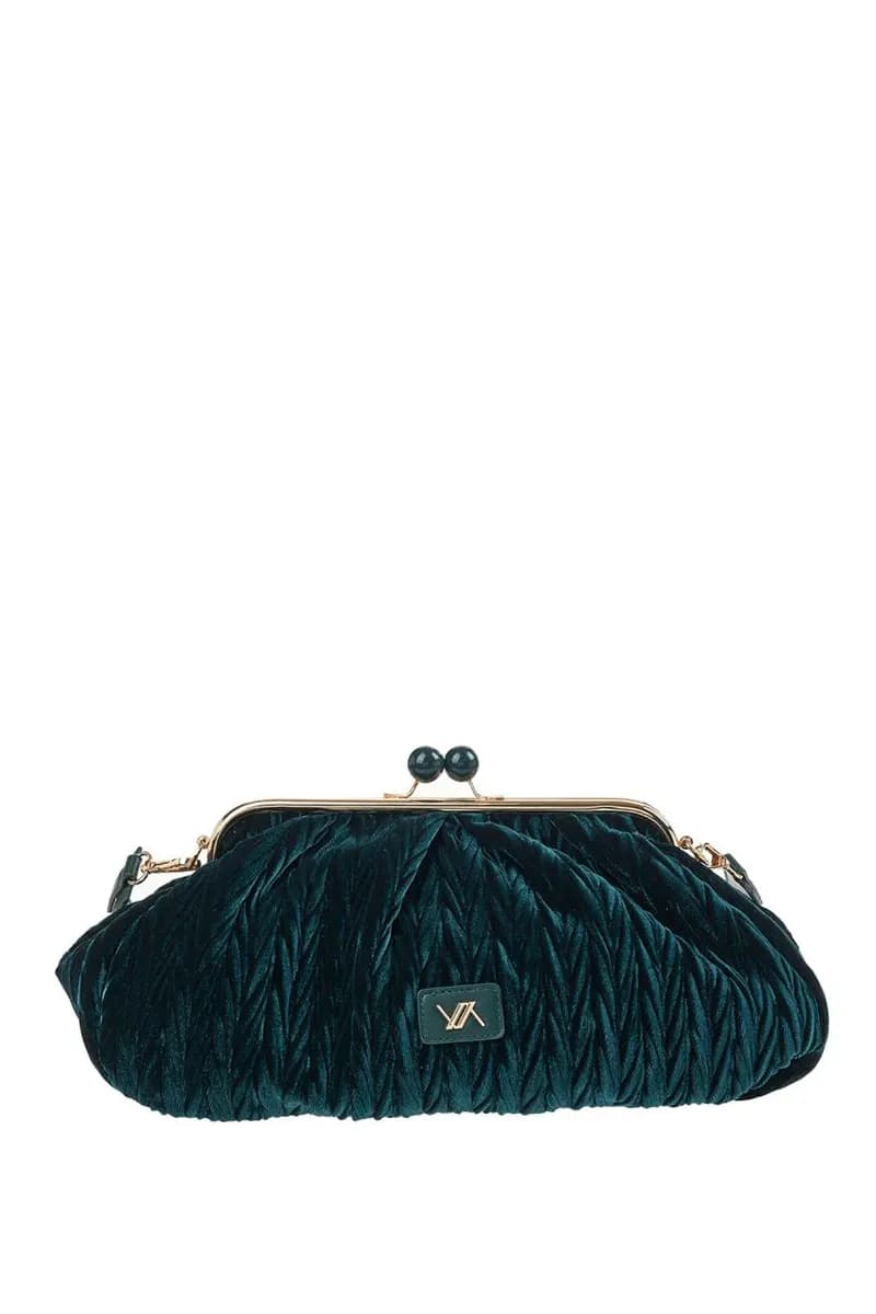 VERDE FASHION | Pochette grande a scatto con manico - 8