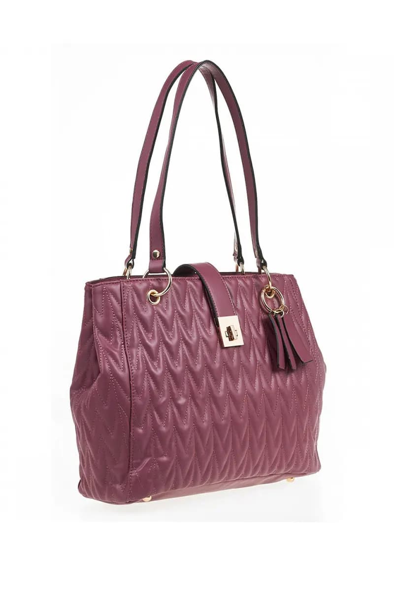 VERDE FASHION | Borsa a spalla ecopelle con charm - 15