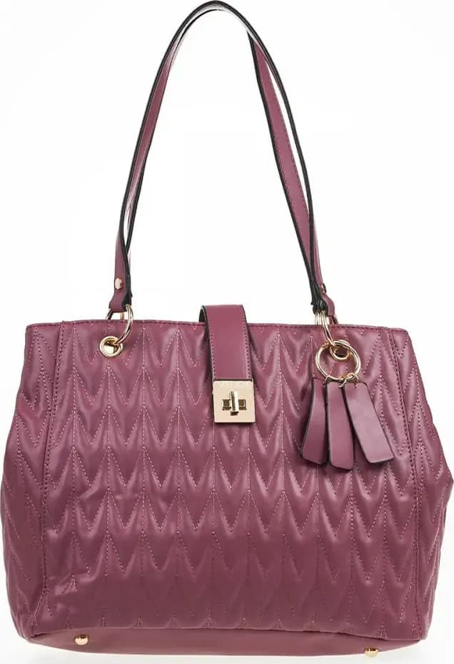 VERDE FASHION | Borsa a spalla ecopelle con charm - 8