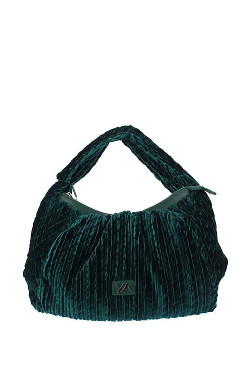 VERDE FASHION | Borsa a spalla morbida in velluto - 15