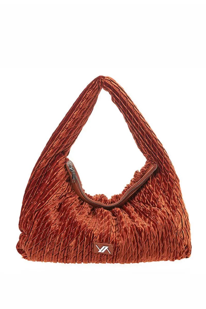 VERDE FASHION | Borsa a spalla morbida in velluto - 13