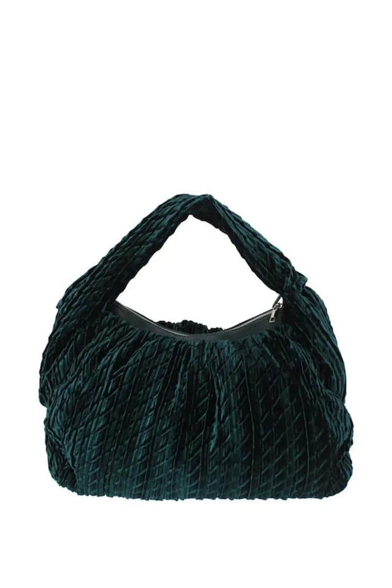 VERDE FASHION | Borsa a spalla morbida in velluto - 6