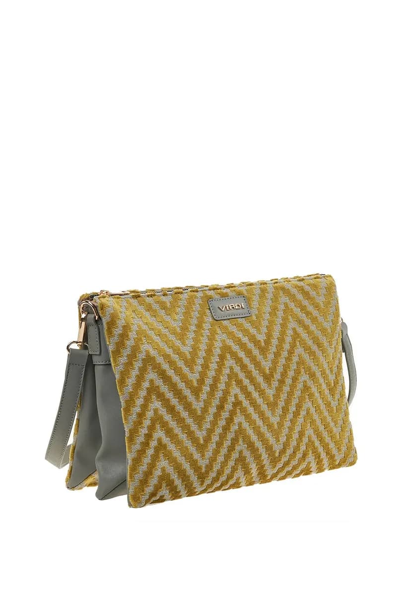 VERDE FASHION | Borsa a tracolla fantasia in velluto - 7